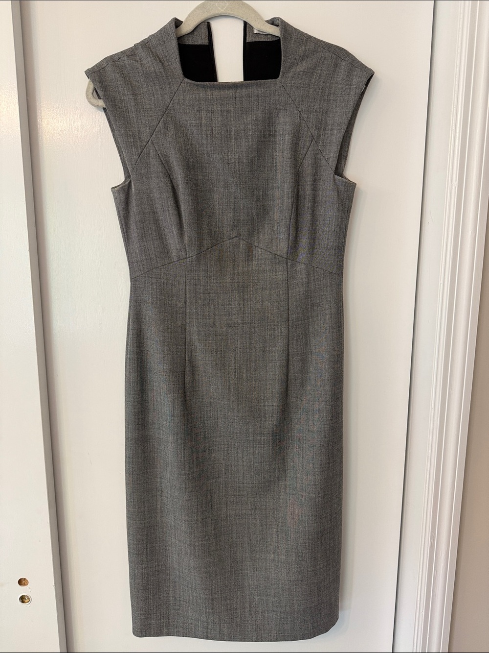 MM. LaFleur Gray Tailored Midi Sheath Dress